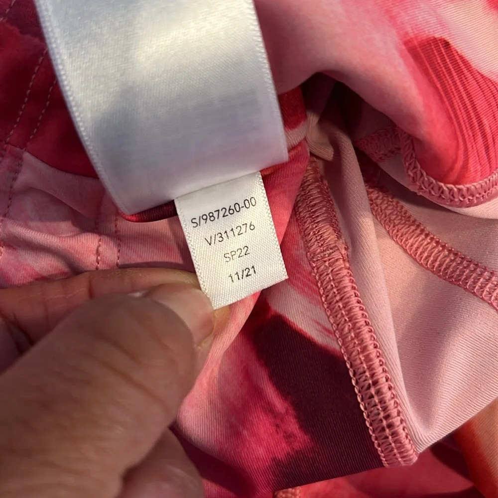Athleta Pants Womens Large Pink Coral Ultimate Stash II Cropped Leggings Active